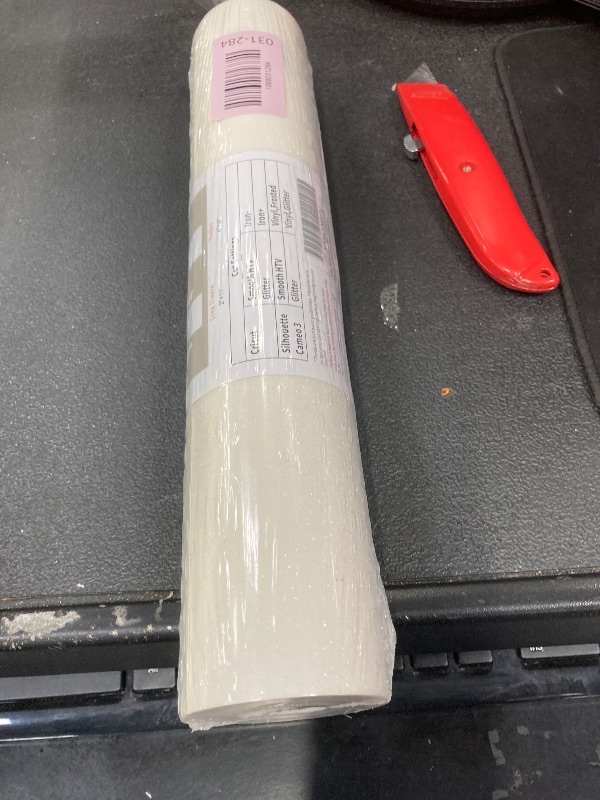 Photo 1 of ?TORC White Silver Glitter HTV White Heat Transfer Vinyl HTV Rolls, 12" x 12 ft Iron on Vinyl for T Shirts White HTV Vinyl for All Cutter Machines Easy to Cut & Weed for Heat Vinyl Design 1 Roll