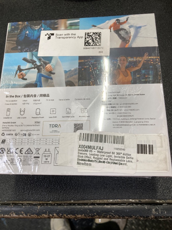 Photo 1 of ++CLOSED BY FACTORY+++Insta360 X5 - Waterproof 8K 360° Action Camera, Leading Low Light, Invisible Selfie Stick Effect, Rugged and Replaceable Lens, 3-Hour Battery, Built-in Wind Guard, Stabilization, Triple AI Chip Design