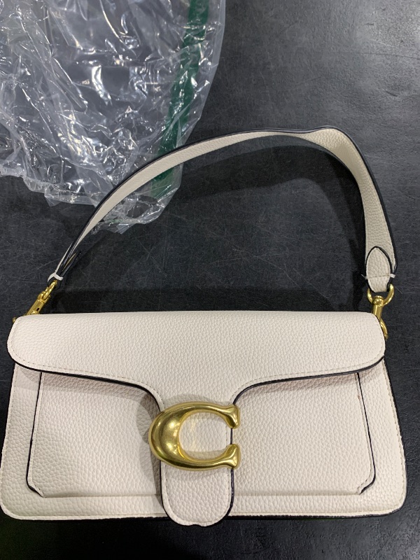 Photo 1 of COACH Polished Pebble Leather Tabby Shoulder Bag 26 Chalk One Size