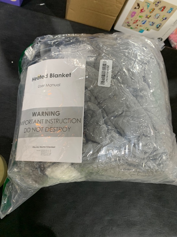 Photo 1 of Electric Heated Blanket Queen Size 84"x90", Soft Flannel & Sherpa, LCD Display 10 Heat Settings with 1-12H Timer & Overnight Safe, Dual Controllers, Bed & Couch, Machine Washable, Light Grey