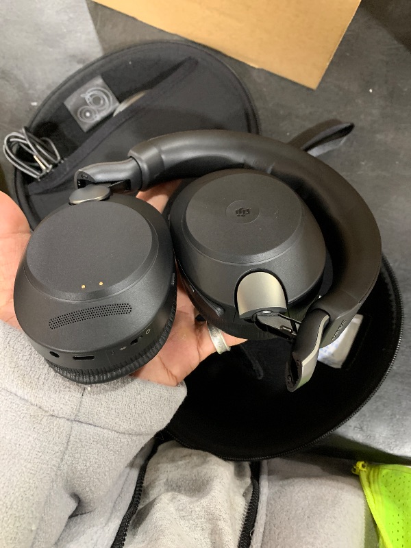 Photo 1 of Jabra Evolve2 85 Wireless PC Headset – Noise Cancelling MS Certified Stereo Headphones with Long-Lasting Battery – USB-A Dongle, Charging Stand – Black
