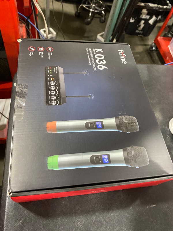 Photo 1 of FIFINE UHF Dual Channel Wireless Handheld Microphone, Easy-to-use Karaoke Wireless Microphone System-K036