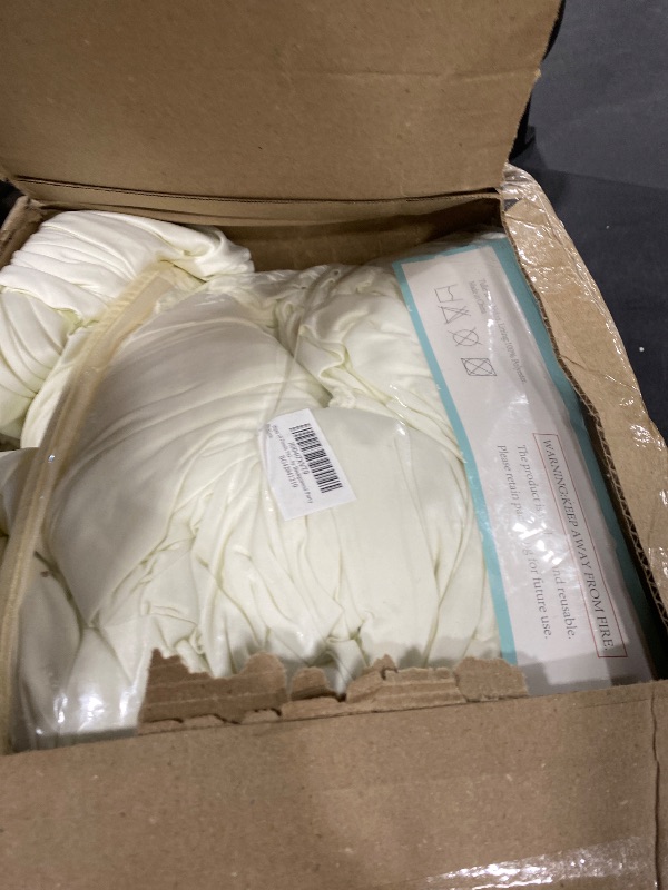 Photo 1 of 10 Panels 5x12ft Ivory Backdrop Curtains for Parties, Wrinkle Free Polyester Ivory Photo Backdrop Drapes 12 ft Long Back Drop Cloth for Wedding Birthday Photography Background Party