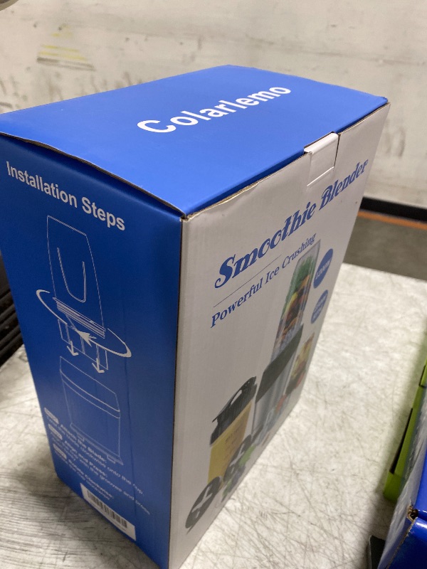 Photo 1 of Colarlemo 12-Piece Smoothie Blender Maker 25,000 RPM Personal Blender for Ice Crushing Smoothies & Frozen Drinks Nuts with 23oz, 32oz, 37oz Portable Cups Two 6-Leaf Stainless Steel Blades, Silver