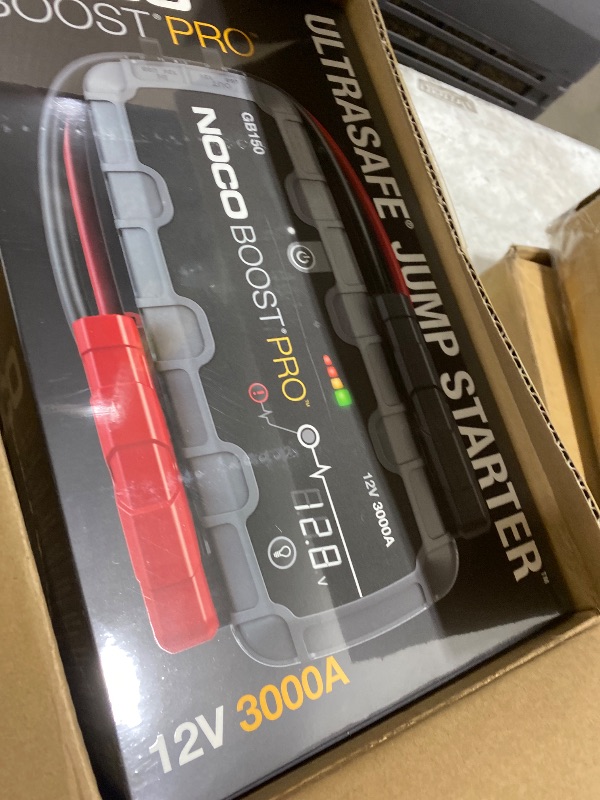 Photo 1 of NOCO Boost GB150: 3000A UltraSafe Jump Starter – 12V Lithium Battery Booster Pack, Portable Jump Box, Power Bank & Jumper Cables - for 9.0L Gas and 7.0L Diesel Engines