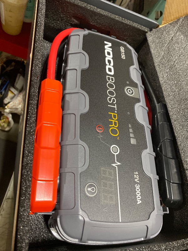 Photo 1 of NOCO Boost GB150: 3000A UltraSafe Jump Starter – 12V Lithium Battery Booster Pack, Portable Jump Box, Power Bank & Jumper Cables - for 9.0L Gas and 7.0L Diesel Engines
