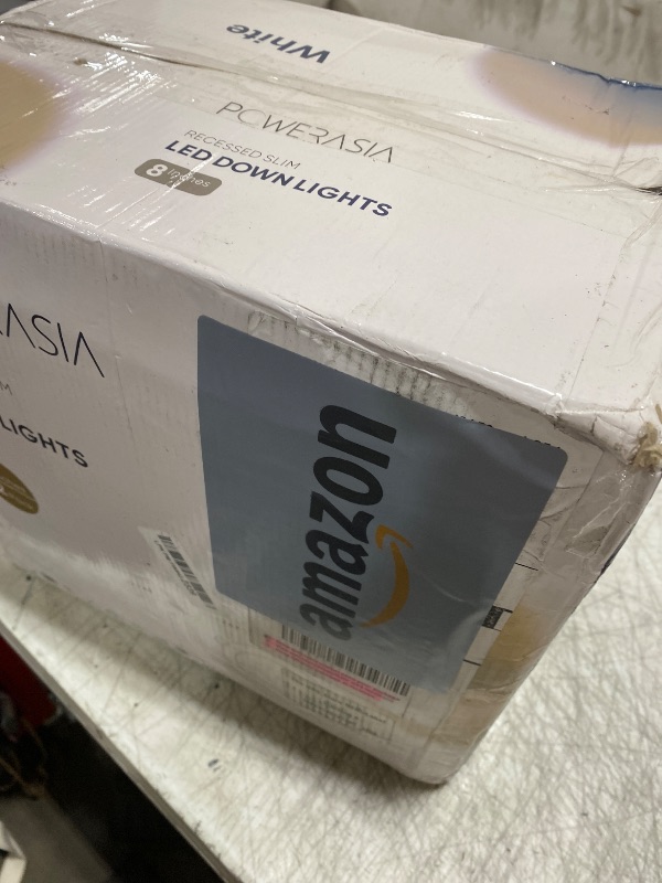 Photo 1 of Amico 12 Pack 8 Inch 5CCT Ultra-Thin LED Recessed Ceiling Light with Junction Box, 2700K/3000K/3500K/4000K/5000K Selectable, 18W Eqv 125W, Dimmable Canless Wafer Downlight, 1600LM High Brightness -ETL