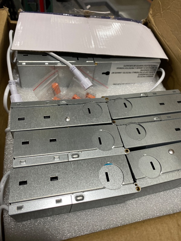 Photo 1 of Amico 12 Pack 8 Inch 5CCT Ultra-Thin LED Recessed Ceiling Light with Junction Box, 2700K/3000K/3500K/4000K/5000K Selectable, 18W Eqv 125W, Dimmable Canless Wafer Downlight, 1600LM High Brightness -ETL