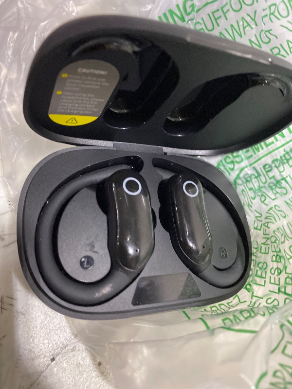 Photo 1 of  Active Noise Cancelling Wireless Earbuds Bluetooth Headphones for Sport, Digital Display, 66H Playtime, Deep Bass Sound Ear Buds, Open-Ear Secure Fit for Running, Workout-Blac