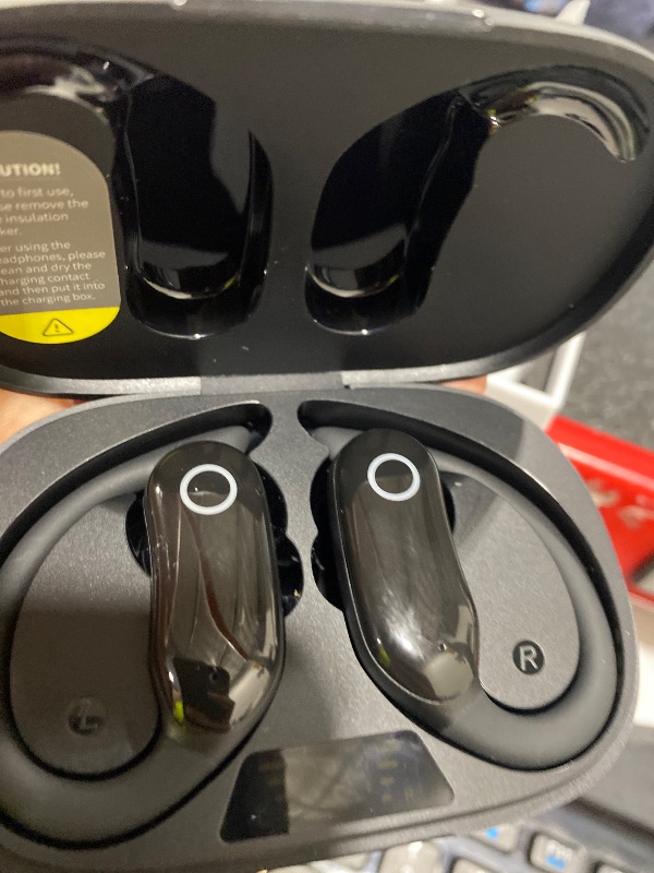 Photo 1 of GNMN Active Noise Cancelling Ear Buds Wireless Earbuds 96hrs Playback Bluetooth Headphones Dual Battery Display Stereo Bass Earphones with Earhooks Microphone IPX7 Waterproof Headset for Sports/Gym