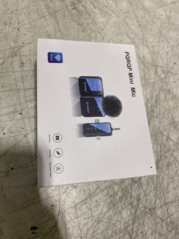Photo 1 of PQRQP 3 in 1 Microphone for iPhone/Android/Camera, Wireless Microphones, 328ft Transmission, 18H Battery Life, Mini Microphone for Record Interview, Vlogs, Tiktok