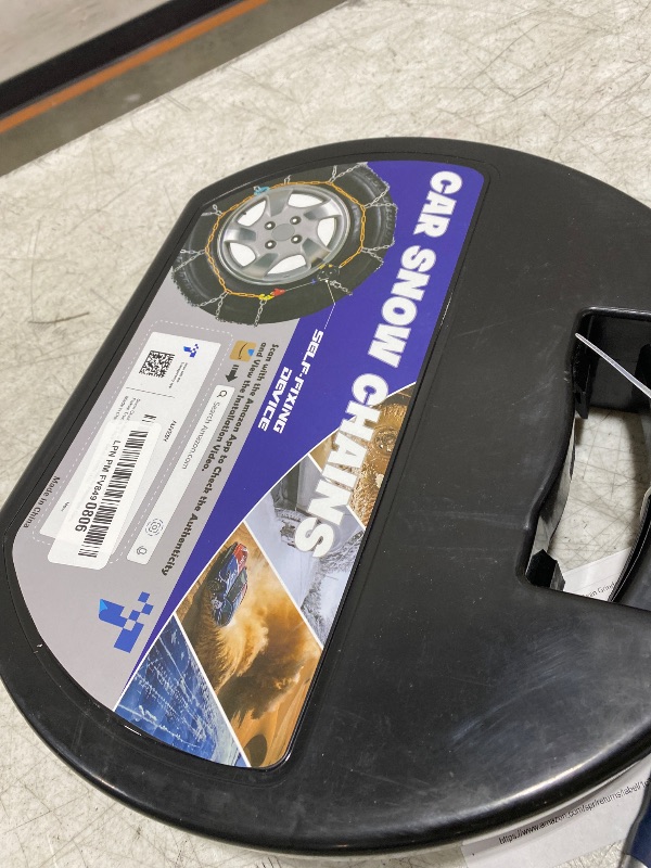 Photo 1 of Snow-Chains Auto Fixing 1 Min Quick Fit Easy Installation Tire-Chains, Portable Reusable Universal Emergency Tire Traction Chain for Passenger Car, Pickup Trucks and SUV - Set of 2 (HKN-110)