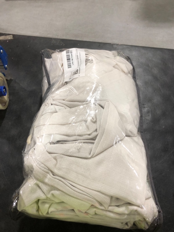 Photo 1 of Natural Linen Beige White 92 Inch Curtains 2 Panels Set for Office, Petty Memory Shape Trained Pinch Pleated Blackout Noise Cancelling Curtain with Hooks Rings for Kids Room 90-92 Length Window Drapes