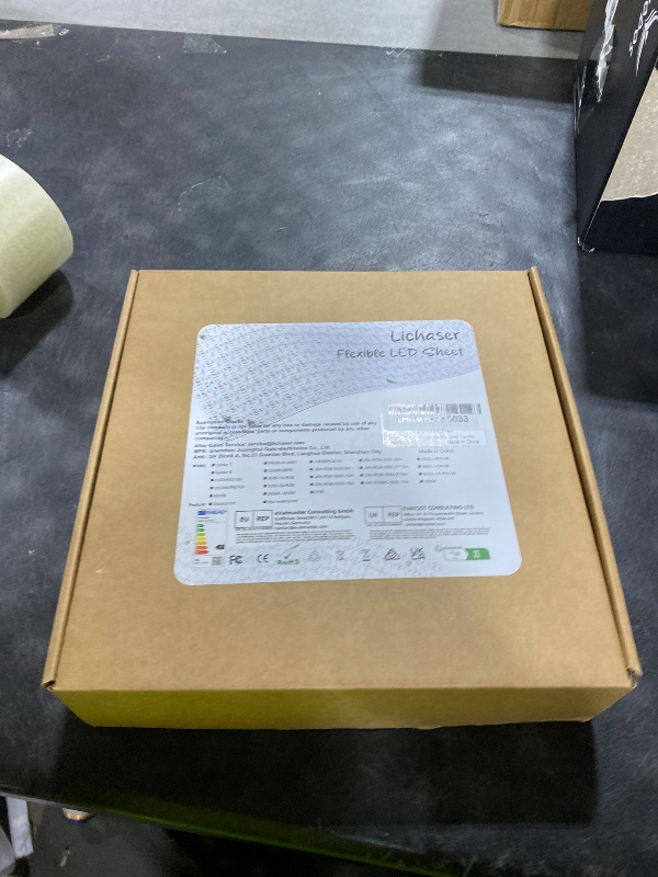 Photo 1 of Lichaser 4 Pack LED Backlight Sheet Warm White 3000K 24V 36W, Dimmable LED Panel Sheet Work with Alexa, Flexible Backlit Light Remote & APP Control, 19.7X9.7 Inch for Marble, Onyx, Quartz Countertop