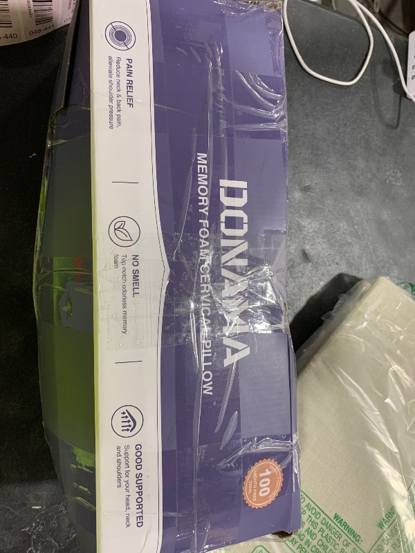 Photo 1 of DONAMA Cervical Pillow for Neck and Shoulder,Contour Memory Foam Pillow,Ergonomic Neck Support Pillow for Side Back Stomach Sleepers with Pillowcase