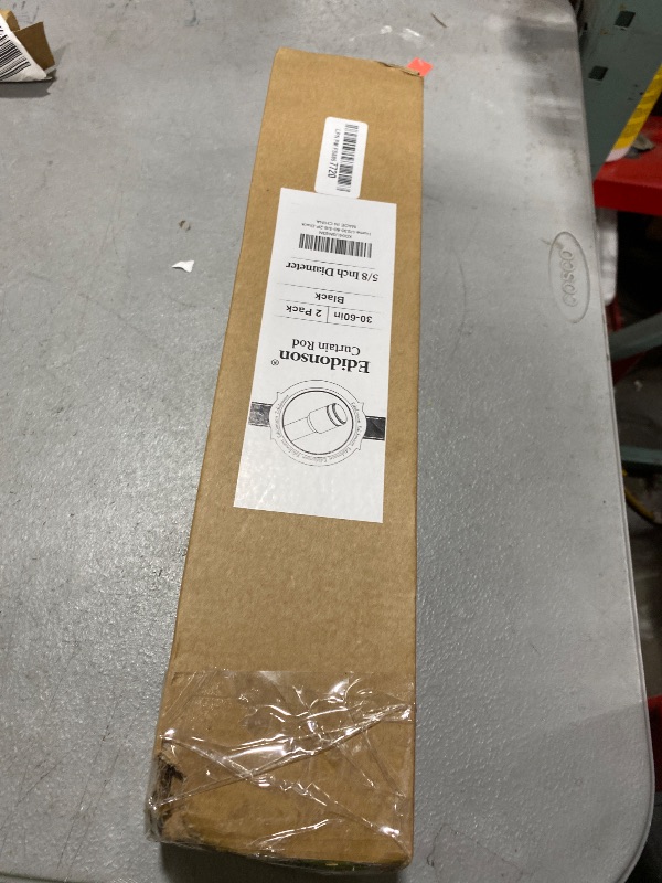 Photo 1 of 5/8” Diameter Curtain Rods 30-60 Inch, for 30-54 Inch Windows, Adjustable Splicing Black Curtain Rods for Windows with Brackets, Window Rod Long Small Curtains Rod, 2 Pack