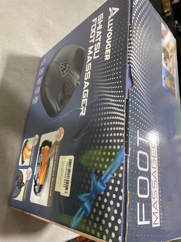 Photo 1 of ALLYOUGER Shiatsu Foot Massager with Heat,Vibration,Air Compression and Deep Kneading for Plantar Fasciitis, Neuropathy,Improve Foot Wellness,Gifts for Women & Men?Black?