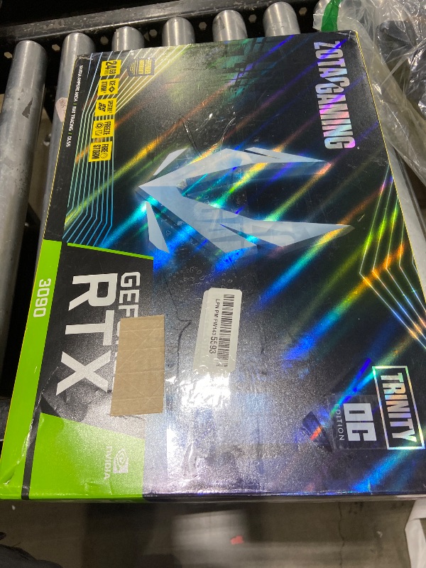 Photo 1 of NON FUNCTIONAL-- PARTS ONLY -------------ZOTAC Gaming GeForce RTX™ 3090 Trinity OC 24GB GDDR6X 384-bit 19.5 Gbps PCIE 4.0 Gaming Graphics Card, IceStorm 2.0 Advanced Cooling, Spectra 2.0 RGB Lighting, ZT-A30900J-10P
