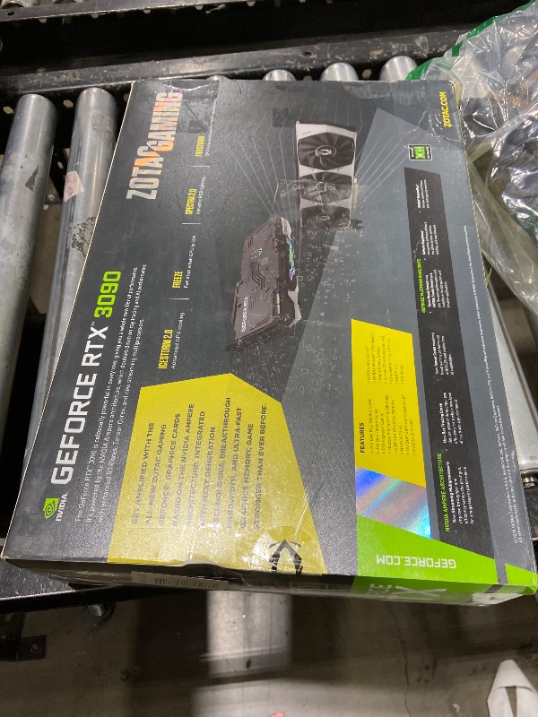 Photo 1 of NON FUNCTIONAL-- PARTS ONLY -------------ZOTAC Gaming GeForce RTX™ 3090 Trinity OC 24GB GDDR6X 384-bit 19.5 Gbps PCIE 4.0 Gaming Graphics Card, IceStorm 2.0 Advanced Cooling, Spectra 2.0 RGB Lighting, ZT-A30900J-10P