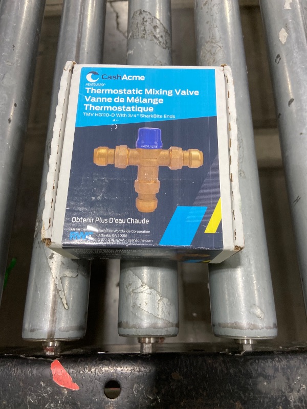 Photo 1 of Cash Acme 3/4 Inch HG110-D Thermostatic Mixing Valve with SharkBite Union Connections, Brass Plumbing Fitting, 24505
