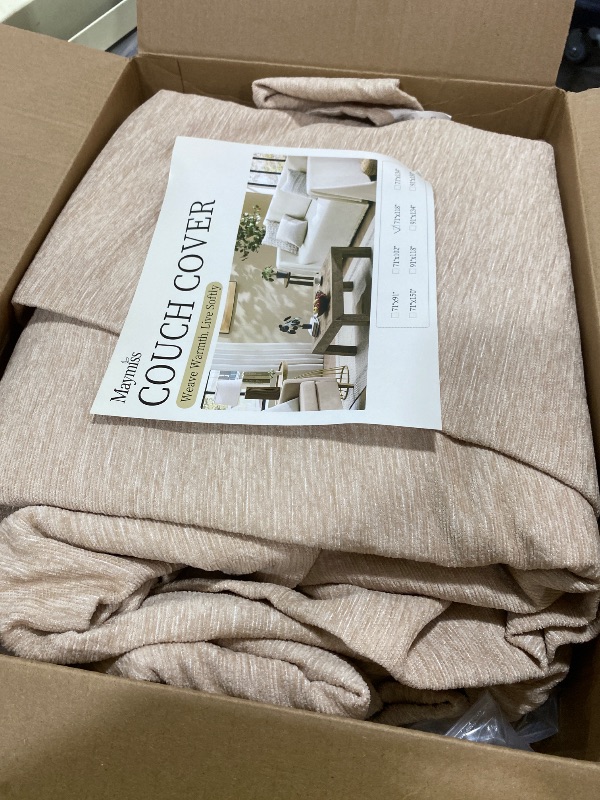 Photo 1 of Maymiss Sectional Couch Covers 2-Piece Set for L-Shaped Sofas, Pet Friendly Washable Furniture Protector, Chenille Couch Blanket Fits 2-3 Cushion Couches(71"x118"+71"x118", Sand)