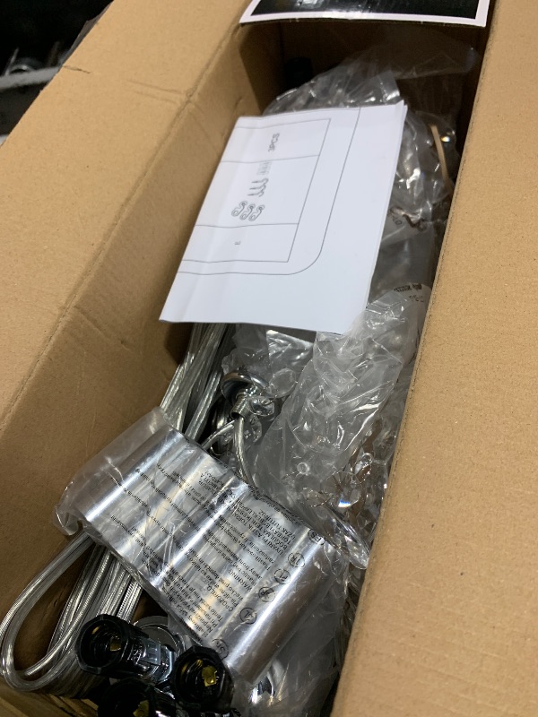 Photo 1 of PAPAYA Plug-in 5 Light Crystal Hanging Pendant Lights Acrylic Chandelier with Clear Cord & On/Off Switch H19 D19.7 for Kitchen Island Girls' Room Dining Area Laundry Pavilion.