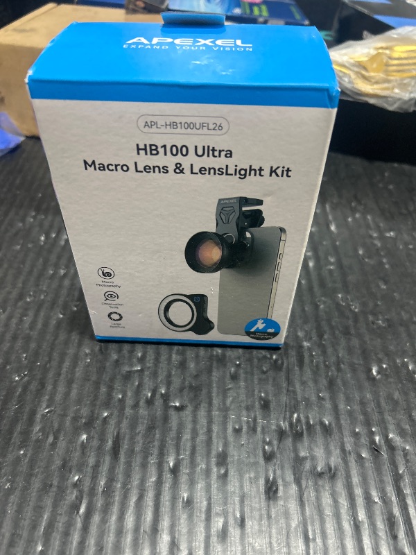 Photo 1 of Upgraded Professional Macro Lens for Smartphone with Ring Light, HB100U Macro Photography Lens, Aluminum Phone Camera Lens Kit with Universal Clip. Phone Lens Attachment Fit for iPhone/Android Phone