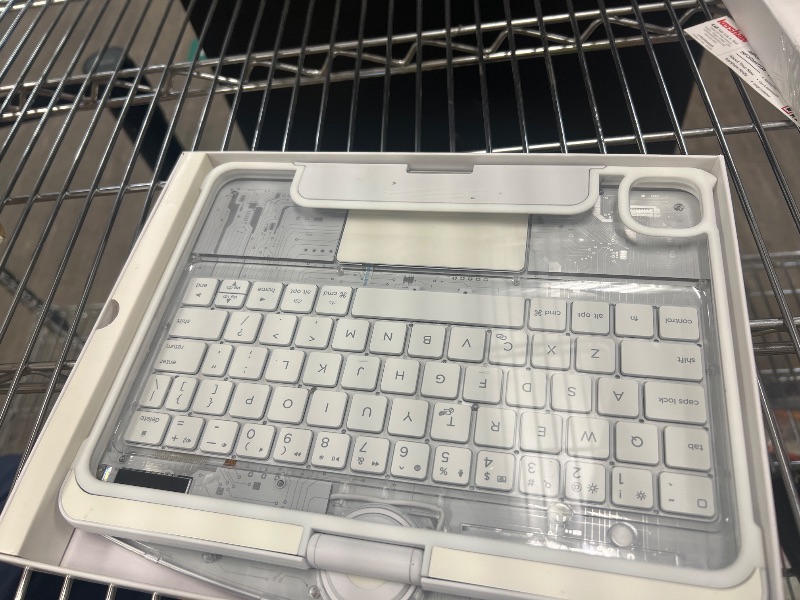 Photo 1 of SIBEITU Clear Wireless Keyboard Case for iPad Air 11-inch (M3 2025/M2 2024) & iPad Pro 11-inch 4th 3rd 2nd 1st Gen, 7-Color Backlit with Multi-Touch Trackpad for 10.9" iPad Air 4th/5th Gen, White