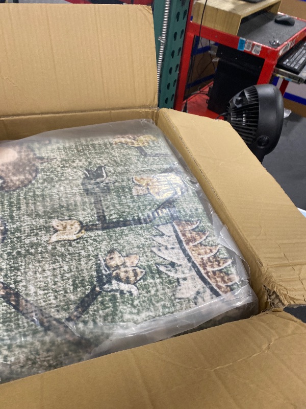 Photo 1 of RELEANY Area Rugs 9'x12' Washable Non-Slip, Floral Vintage Distress Print Pattern Medallion Carpet for Living Room Bedroom Dining Room, Brick Red Rust Neutral Brown Burnt Orange Green