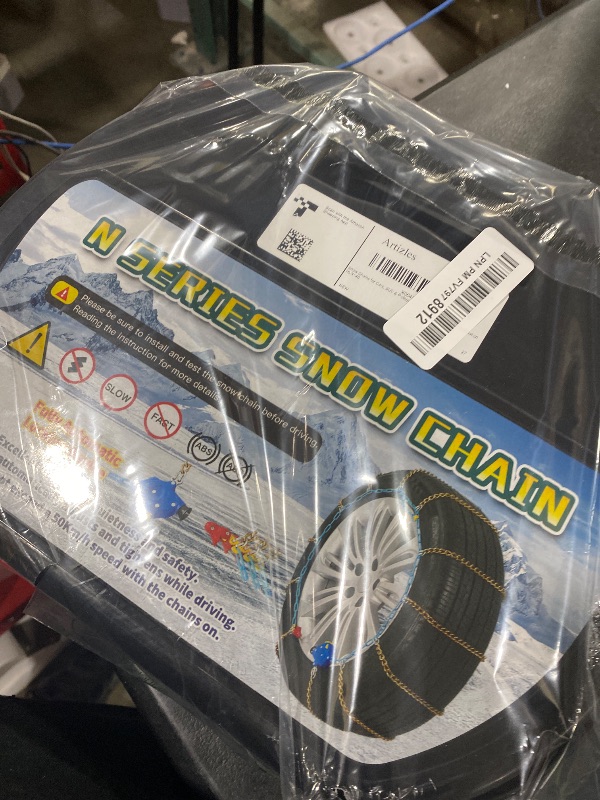 Photo 1 of Auto Tightening Snow Chains for Cars, SUVs & Pickup Trucks – 1-Min Quick-Fit Auto Installation, Reusable Universal Emergency Traction Tire Chains – Set of 2?ALN140?