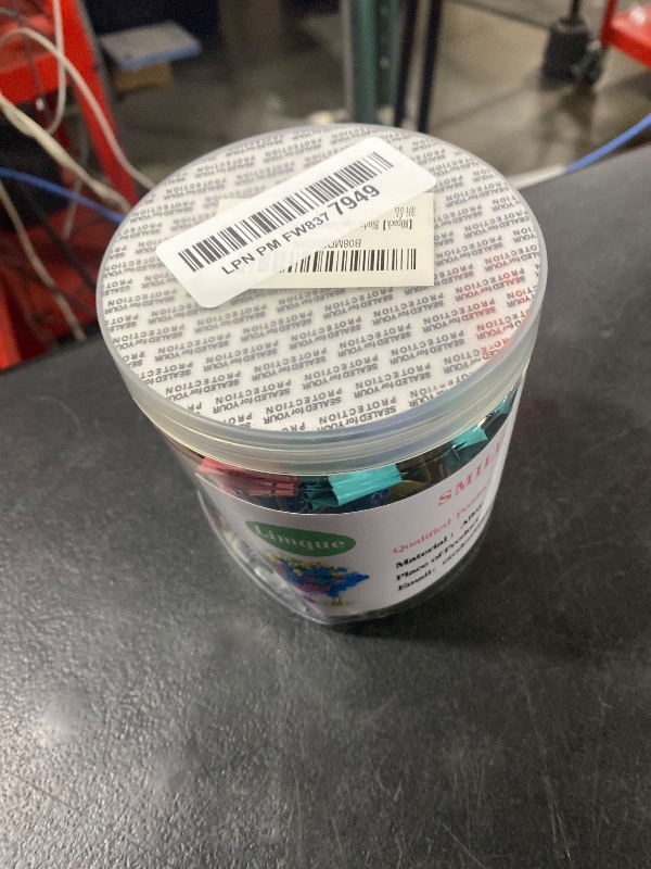 Photo 1 of ?80pack? Binder Clips, Limque Paper Clips,Paper Clamps with Colored Cute Hollow Smiling Face,80 Pcs Assorted Size Clip, for Office,Teacher Gifts and Kitchen