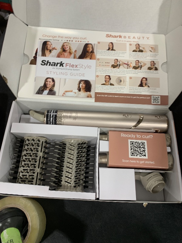 Photo 1 of Shark FlexStyle Air Styling & Drying System, Powerful Hair Dryer Brush & Multi-Styler with Auto-Wrap Curlers, Paddle Brush, Oval Brush, Concentrator Attachment, Stone, HD430