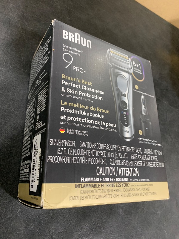 Photo 1 of Braun Series 9 PRO+ Electric Shaver, Wet & Dry Razor, Pro SensoAdapt, 6in1 SmartCare Center, 9697CC, Silver