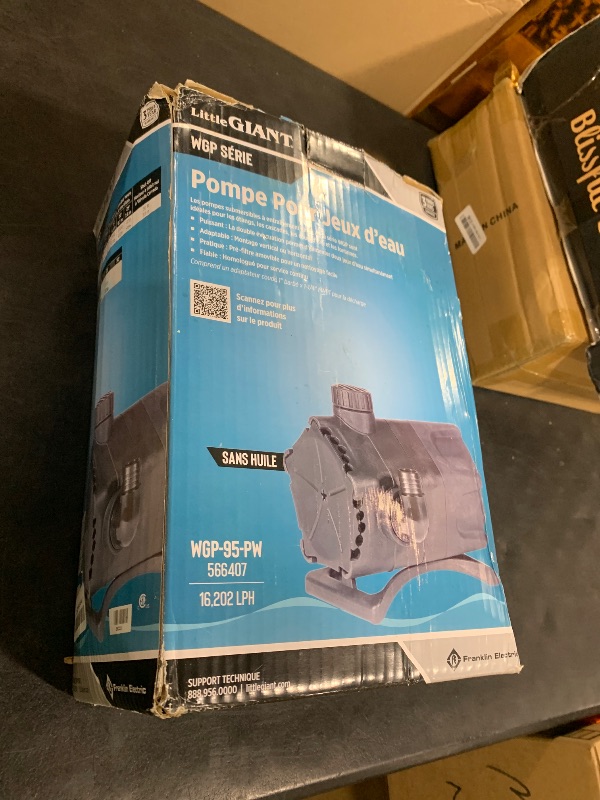 Photo 1 of Little Giant WGP-95-PW 115 Volt, 4280 GPH Dual Discharge Direct Drive Submersible Waterfall and Pond Pump, Black, 566407