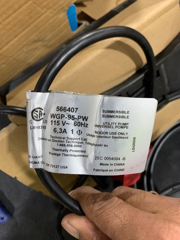 Photo 1 of Little Giant WGP-95-PW 115 Volt, 4280 GPH Dual Discharge Direct Drive Submersible Waterfall and Pond Pump, Black, 566407