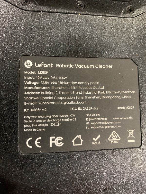 Photo 1 of Lefant Robot Vacuum Cleaner M210 Pro,Slim,Quiet,2200Pa Suction,120 Min Self-Charging Robotic Vacuums, Freemove 3.0,WiFi/APP/Alexa,6 Cleaning Modes Ideal for Hard Floors Pet Hair Low Carpet,Black