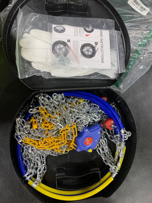 Photo 1 of Auto Tightening Snow Chains Tire Chains For Cars Suv Pickup Trucks - Auto Tightening 1 Min Quick Fit AND Easy Installation, Reusable Universal Emergency Traction Snow Chains - Set of 2?HKN80?