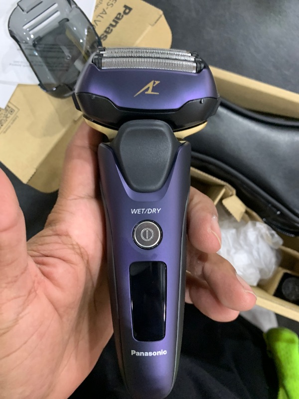 Photo 1 of Panasonic ARC5 Electric Razor for Men with Pop-up Trimmer, Wet Dry 5-Blade Electric Shaver with Intelligent Shave Sensor and 16D Flexible Pivoting Head - ES-ALV6HA (Navy)