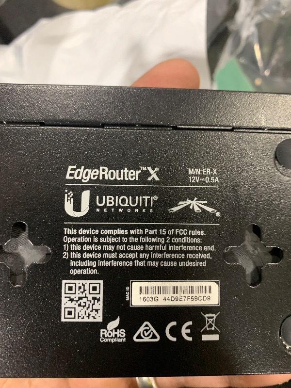 Photo 1 of Ubiquiti Networks ER-X EdgeRouter X 4-Port Gigabit Router w/ Power Adapter (Renewed)