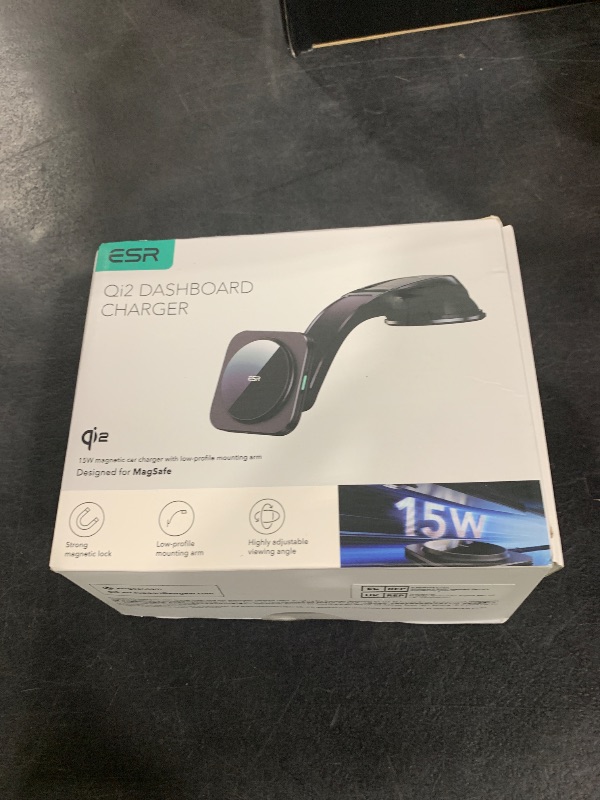 Photo 1 of **INCOMPLETE** ESR for 15W MagSafe Car Mount Charger, MagSafe Car Charger, Dashboard Magnetic Wireless Charging Mount, for iPhone 17e/17/16/15/14/13/12, Galaxy S26/S25, Pixel 10, Fast Charging, Car Accessories,Black