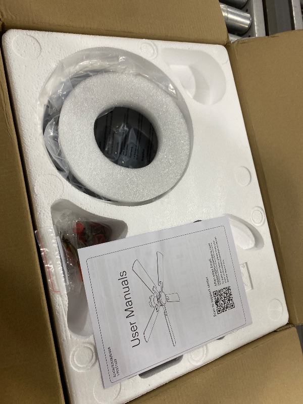 Photo 1 of ZMISHIBO 52 Inch Ceiling Fan No Light, Flush Mount Low Profile, Modern Black Ceiling Fan Without Light, Remote Control & Quiet DC Motor, for Indoor&Outdoor, Bedroom, Living Room