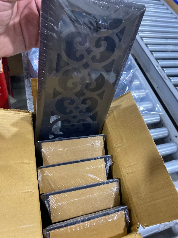 Photo 1 of Sierra Grates 4" x 10" Victorian Design Floor Register in Metallic Bronze Finish - Vent Covers for Home Floor- Decorative Air Vent Covers-4” x 10” (Duct Opening)- Case of 5