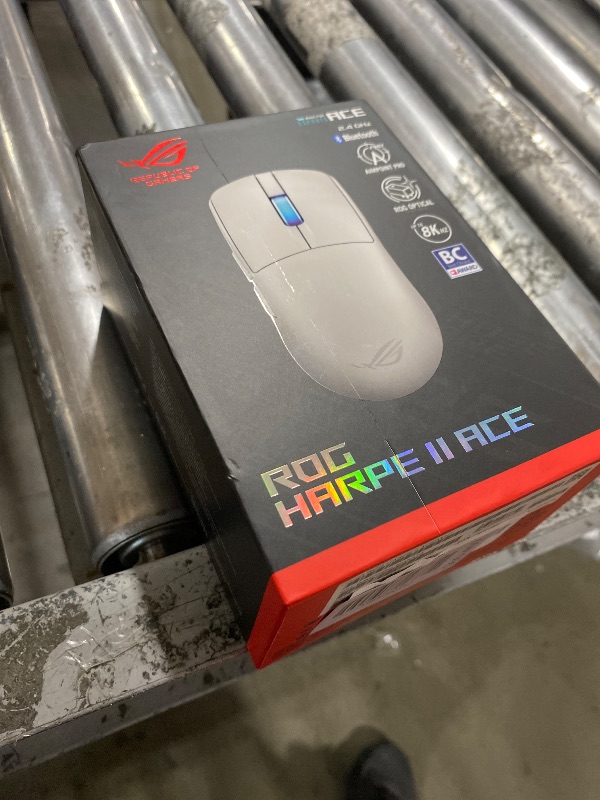 Photo 1 of ASUS ROG Harpe II Ace Wireless Esports Gaming Mouse – 2025, Pro-Tested, Right-Handed, 48g Lightweight, Tri-Mode Connectivity, 42K DPI, 8K Polling, 101Hr Battery, Web-Based Tool, PC/Mac Support - White