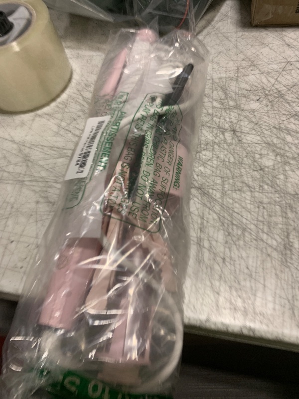 Photo 1 of 3 in 1 Automatic Curling Iron, Hair Curlers with 3 Curling Barrels (1" - 1.25" - 1.5"), Rotating Curling Iron with 3 Temp, 2-Way Rotation, 10S Fast Heating, Anti-Scald, Dual Voltage, Pink