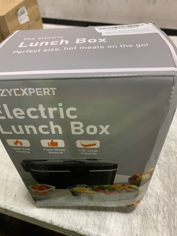 Photo 1 of COZYEXPERT Electric-Lunch-Box-Heated-Food-Warmer 100W Heating Lunchbox for Adults 1.8L Portable Food Heater for Work/Car, 12V/24V/110-230V Lonchera Eléctrica Portátil with Fork Spoon (Black)