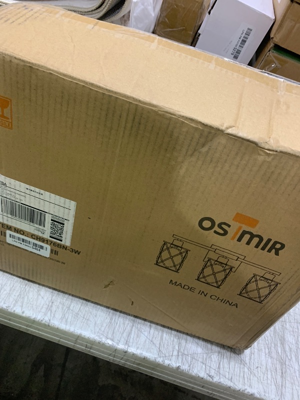 Photo 1 of Osimir 3-Light Brushed Nickel Bathroom Light Fixtures, 21 Inch Modern Bathroom Vanity Lighting Fixtures Over Mirror with Clear Glass and Metal Cage Wall Sconce Lights for Bath, E26, CH9176BN-3W