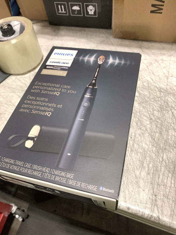 Photo 1 of Philips Sonicare DiamondClean 9900 Prestige Electric Toothbrush - with SenseIQ Technology and Advanced AI App, 5 Brushing Modes, 3 Intensity Levels, Charging Travel Case,Midnight Blue, Model HX9990/12
