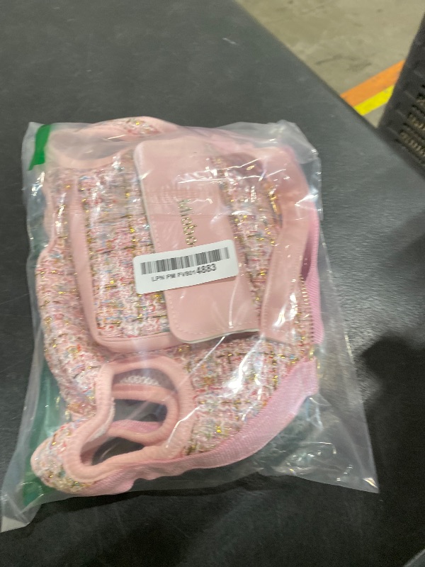 Photo 1 of Dog Lift Harness Backpack for Small Dogs Cats, Adjustable Straps Dog Sling Carrier Full Body for Hiking, Travel, Outdoor – Pink Medium