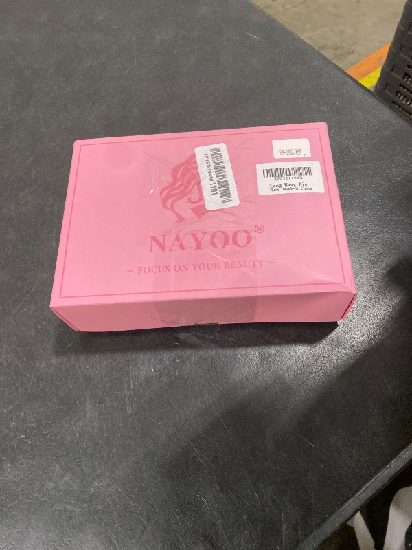 Photo 1 of NAYOO Long Black Wavy Wig for Women 26 Inch Middle Part Lace Hairline Curly Wavy Wig Natural Looking Synthetic Heat Resistant Fiber for Daily Party Use