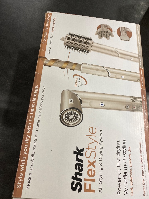 Photo 1 of Shark FlexStyle Air Styling & Drying System, Powerful Hair Blow Dryer & Multi-Styler with Auto-Wrap Curlers, Curl-Defining Diffuser, Oval Brush, & Concentrator Attachment, Stone, HD435